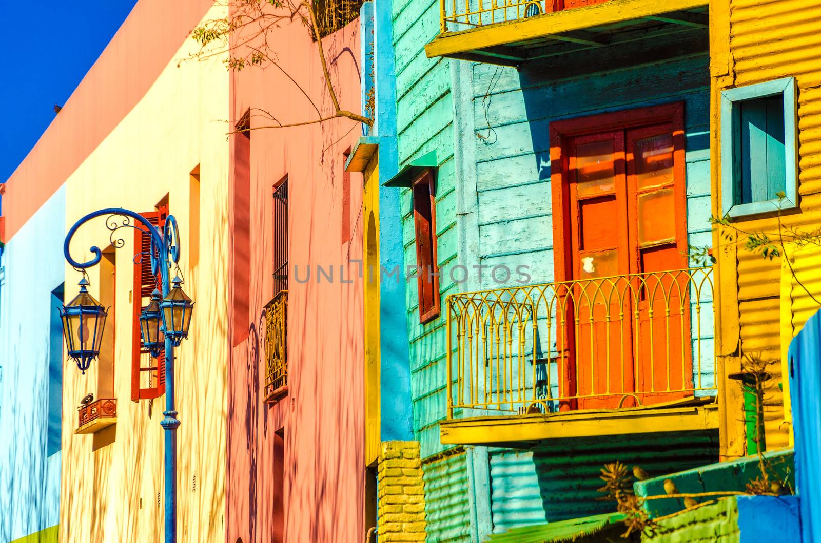 Bright colors of Caminito in La Boca neighborhood of Buenos Aires