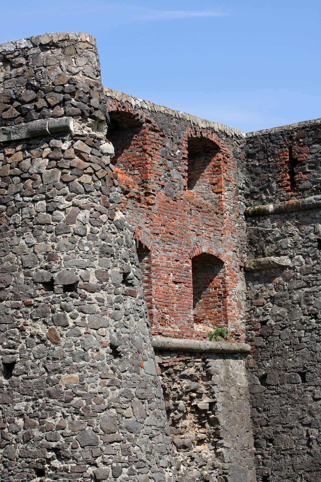 detail of wall of Uzhhorod castle, Ukraine