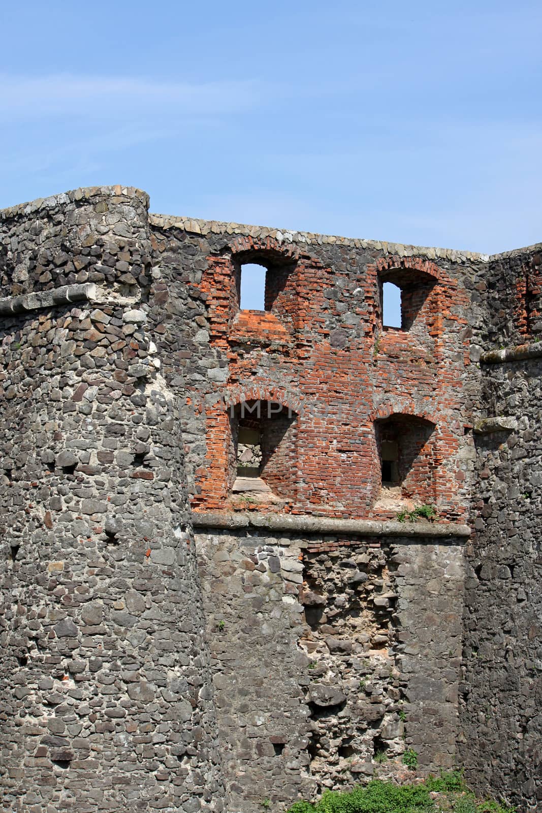 detail of wall of Uzhhorod castle, Ukraine