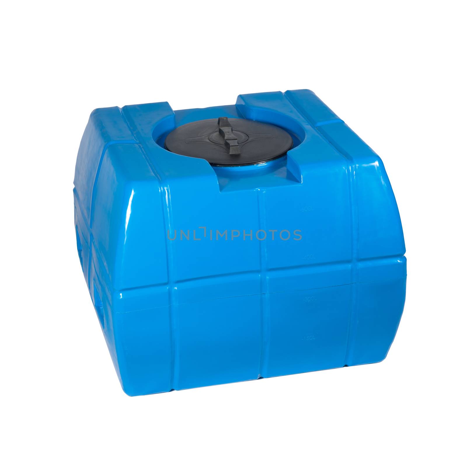 Big polyethylene container of 400 l. for accumulation, storage and transportation of not only technical or drinking water, but also a variety of dry and liquid food products, as well as oils and chemicals.