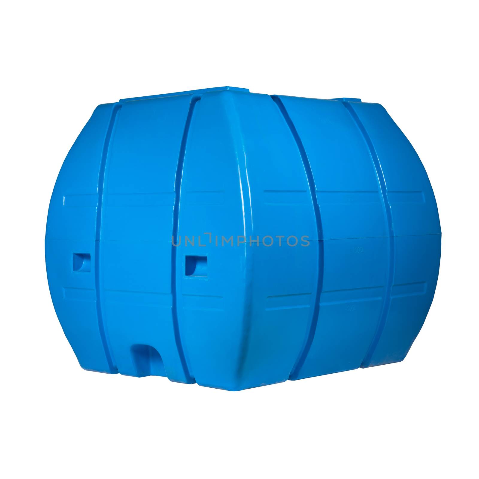 Big polyethylene container of 2000 l. for accumulation, storage and transportation of not only technical or drinking water, but also a variety of dry and liquid food products, as well as oils and chemicals.