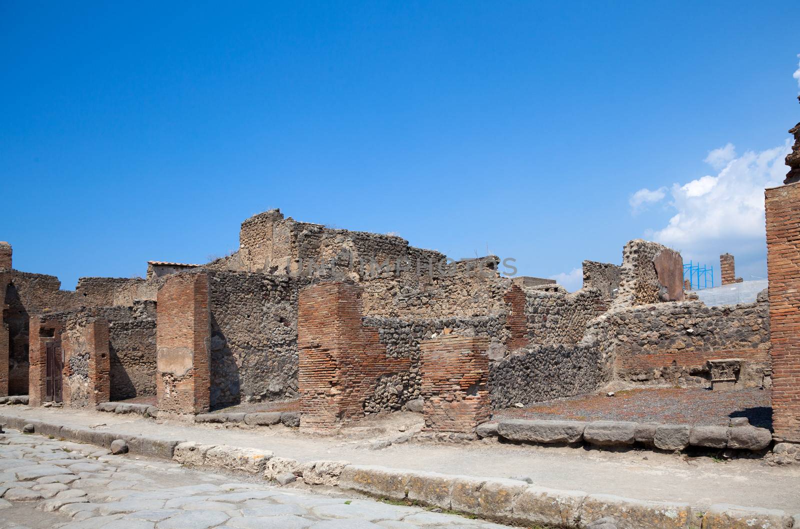 ancient Roman city of Pompeii, which was destroyed and buried by ash during the eruption of Mount Vesuvius in 79 ad