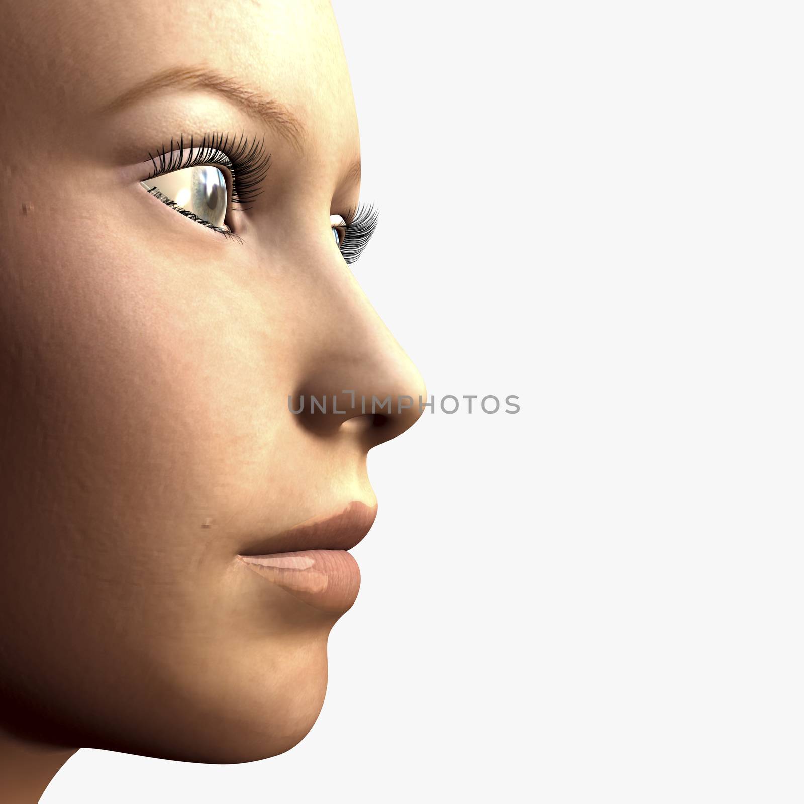 Digital composition of a female face