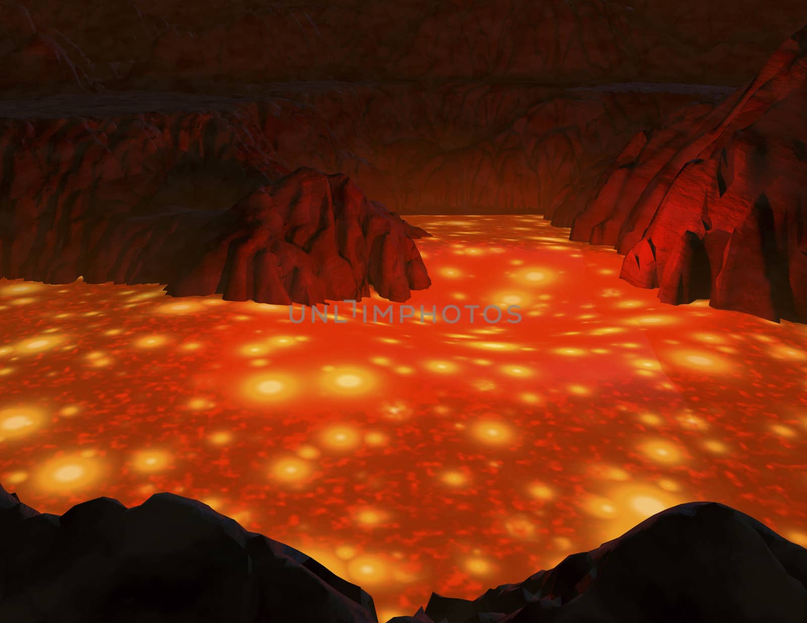 digital visualization of a lava lake