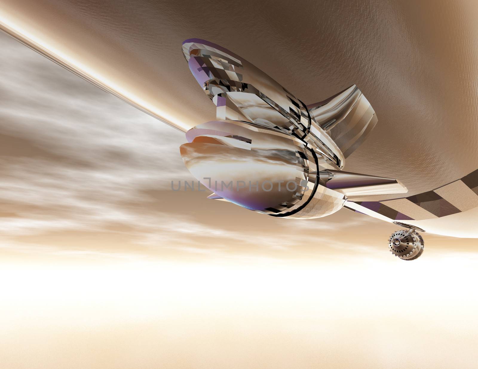 digital rendering of an airship