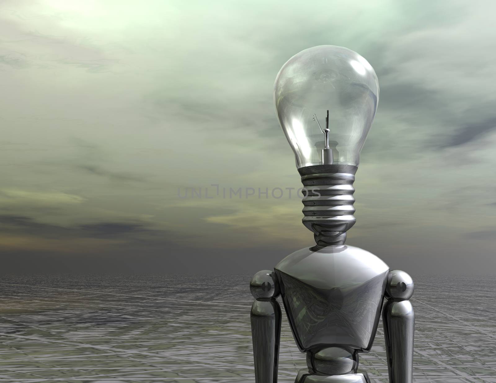 Digital Illustration of a Bulb Head