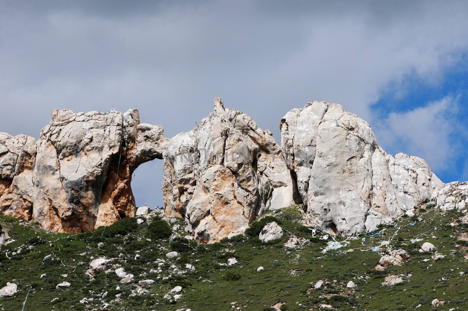 Landscape of mountains in Tibet in the summer