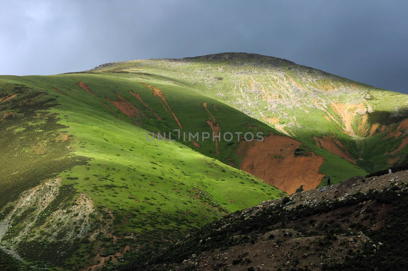 Landscape of mountains in Tibet in the summer