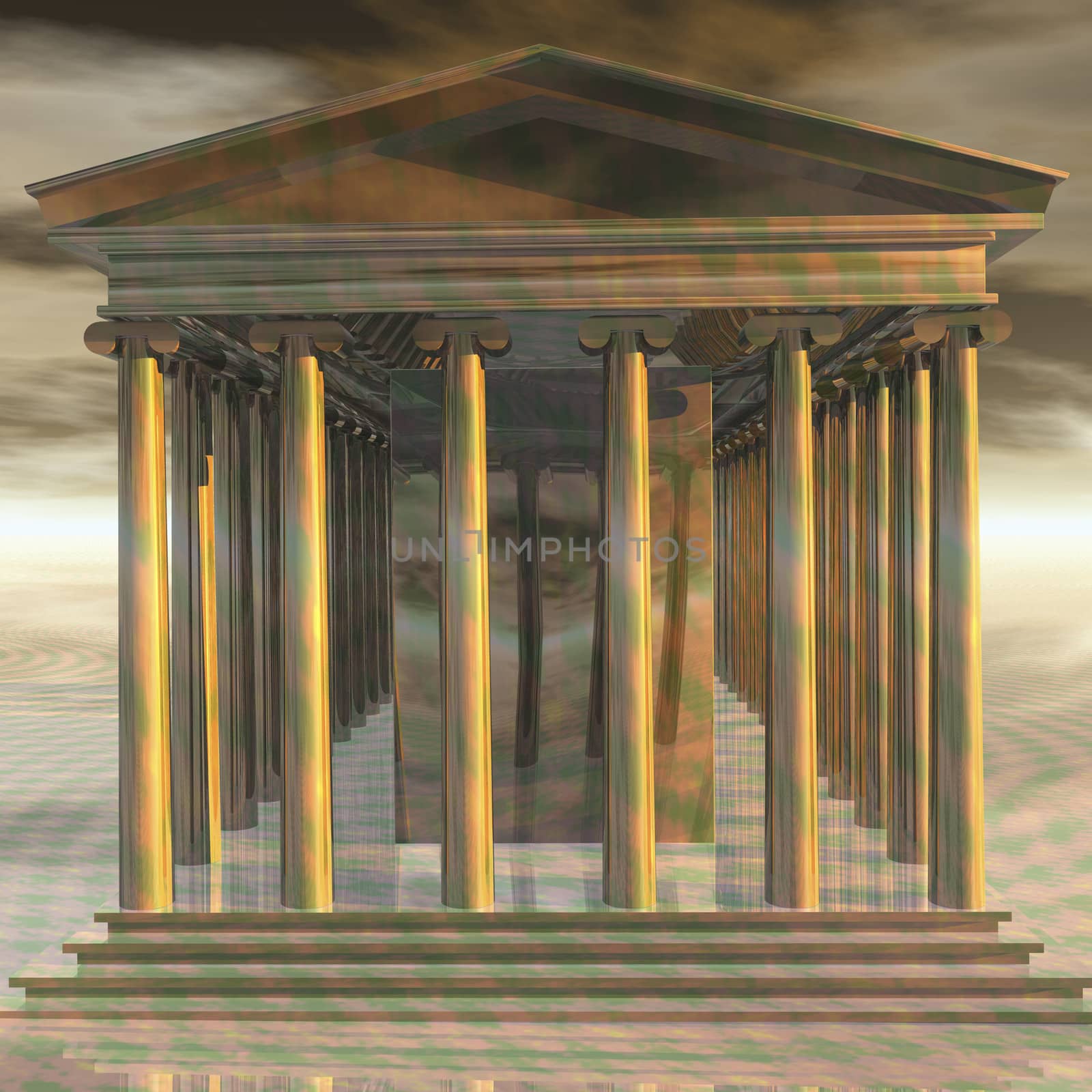 Digital Illustration of a Temple