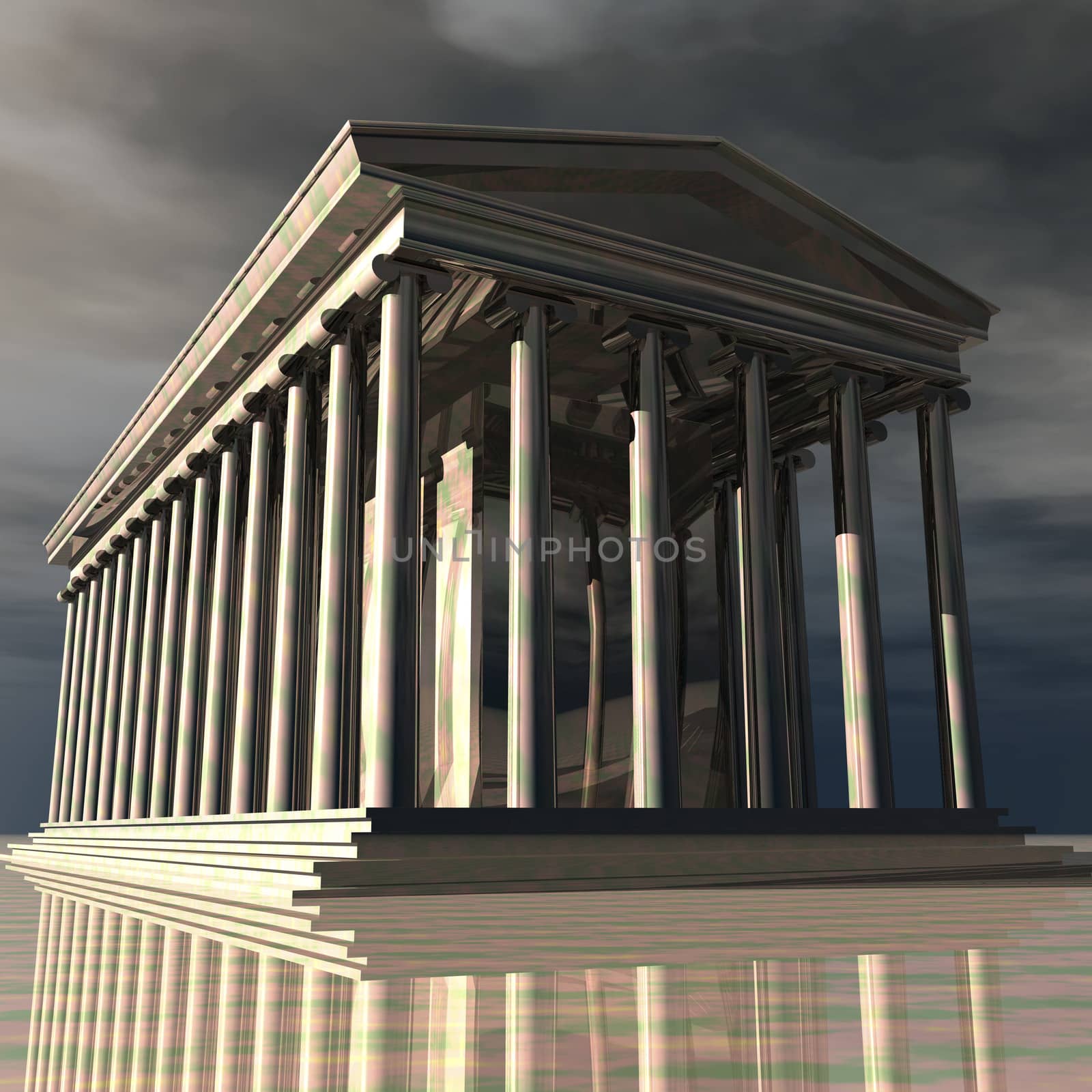 Digital Illustration of a Temple