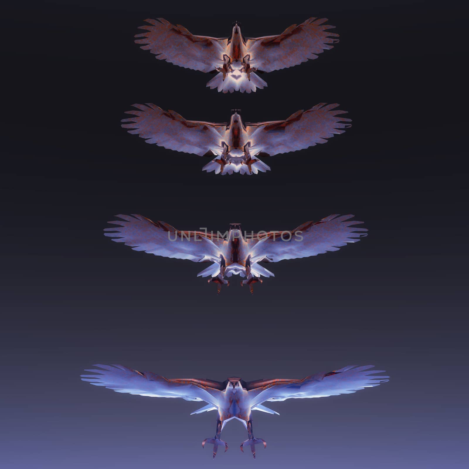 Digital Illustration of flying Eagles