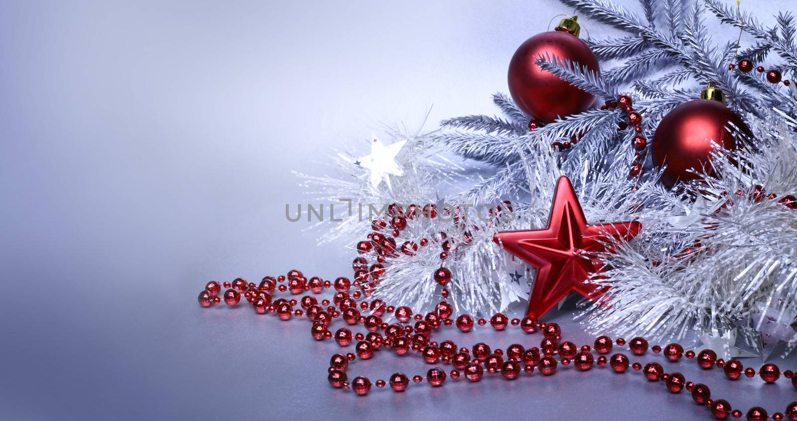 Christmas red and silver decoratio by destillat