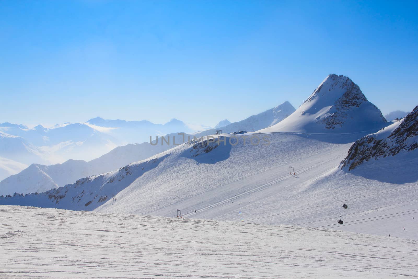 Ski resort with beautiful winter mountein panorama in Solen