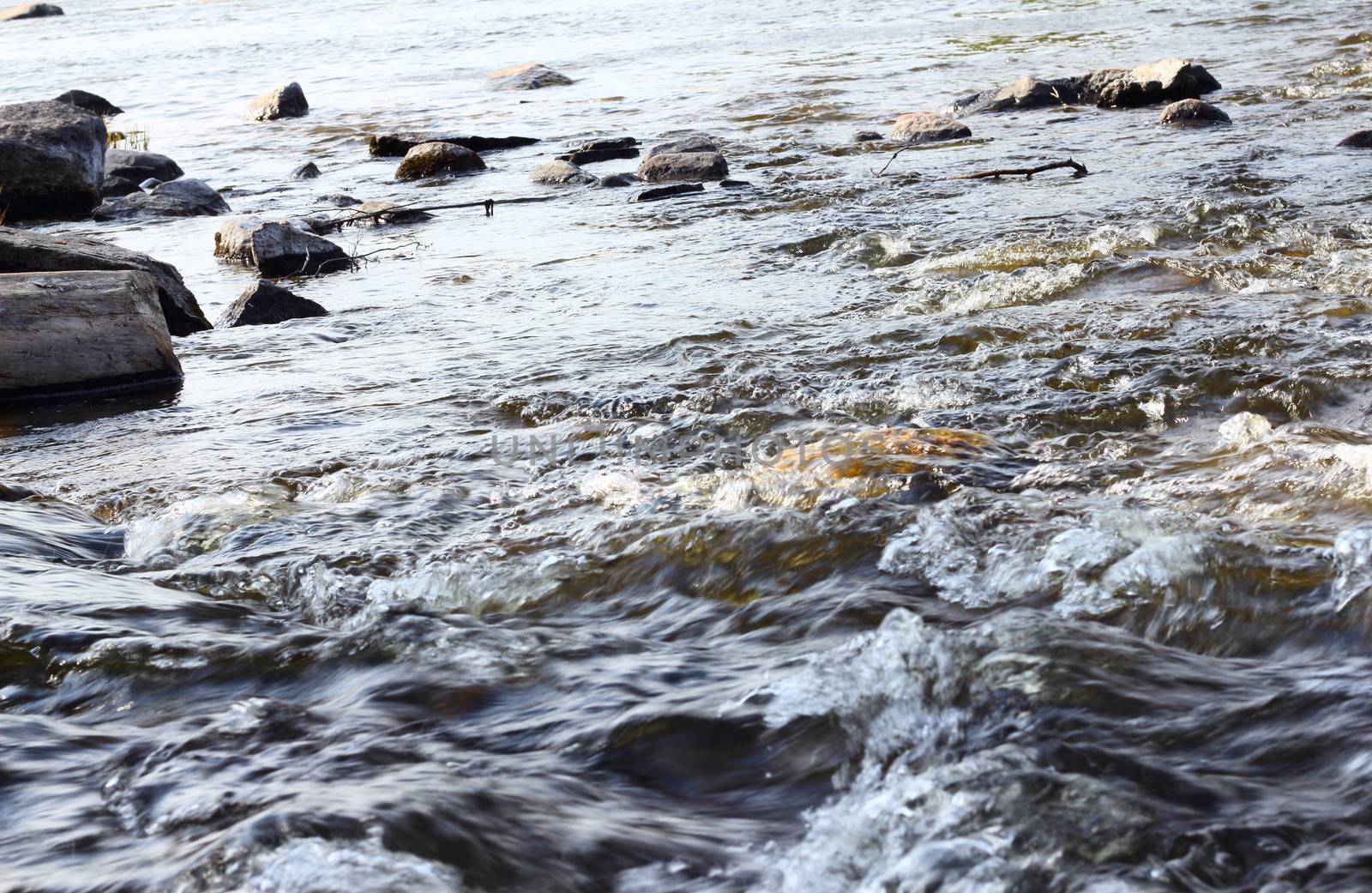 River rapids closeup in Langinkoski Finland