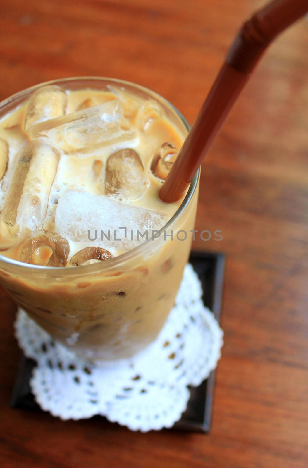 Iced coffee with straw  by nuchylee