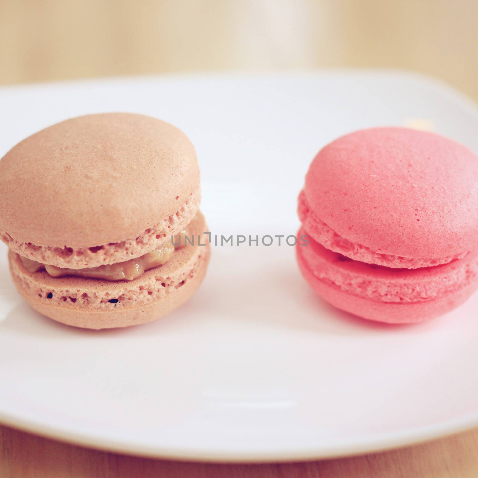 Tasty sweet macaron with retro filter effect by nuchylee