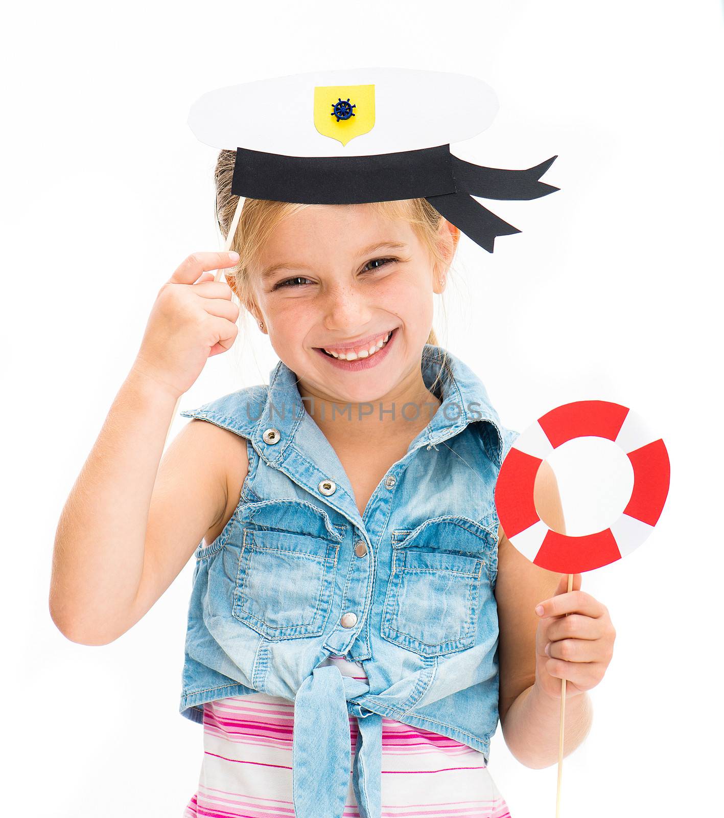 cute little girl in sailor hat