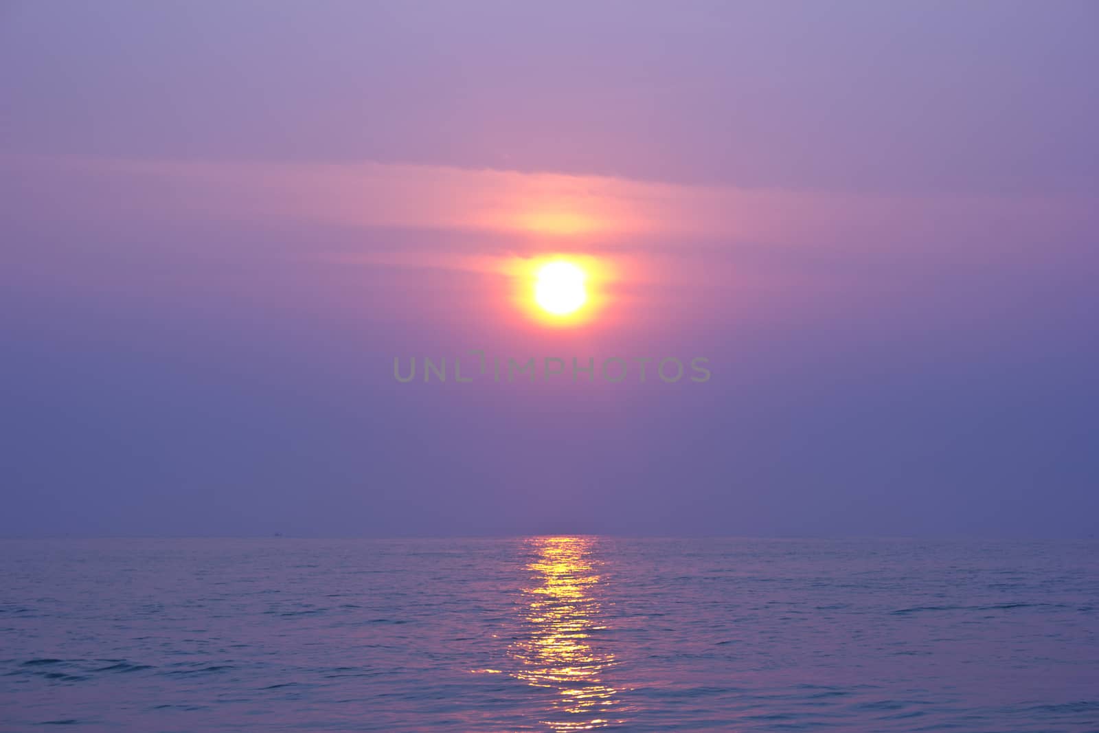 sun rise on the beach Cha um, Thailand