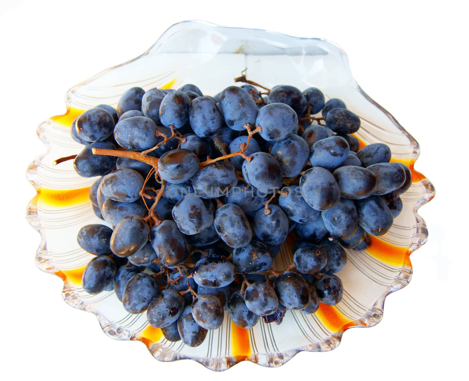 Blue grape in plate by cobol1964