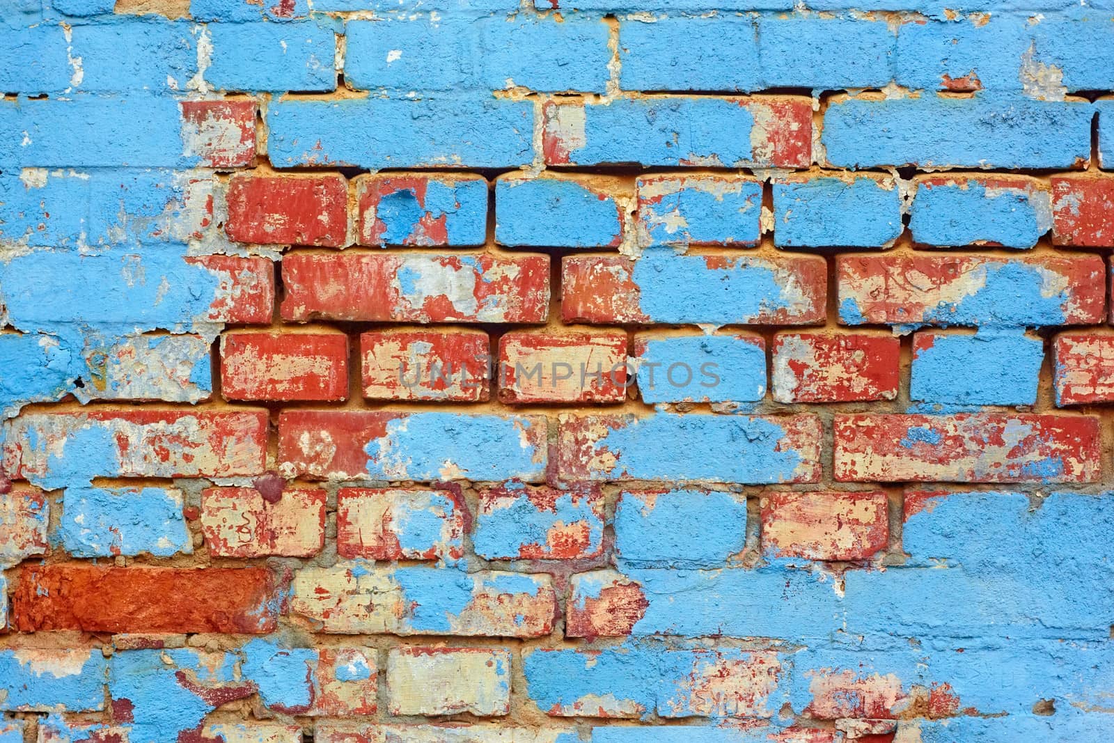 Old brick painted wall by qiiip