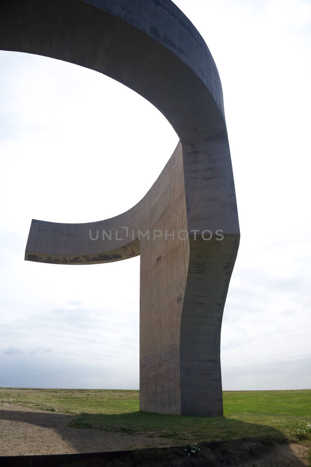 Eulogy of the Horizon by Eduardo Chillida public monument in Gijon city Asturias Spain