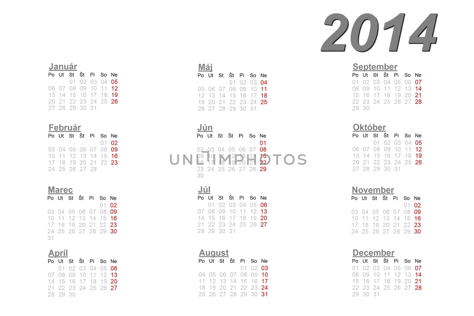 Slovak calendar for 2014 by Elenaphotos21