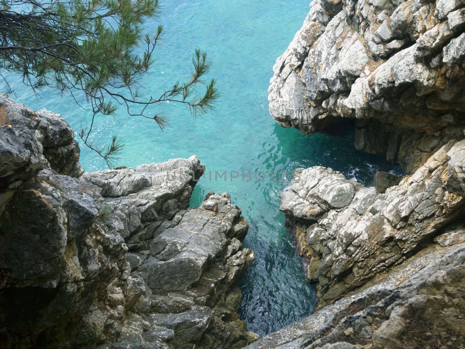 rocky coast of Adriatic sea in Montenegro