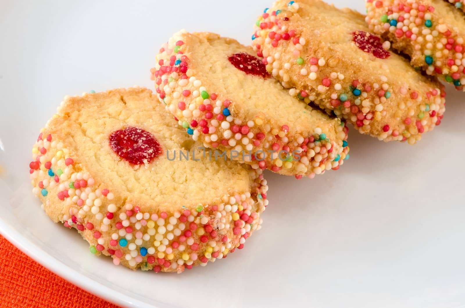 French multi-colored biscuits. Paris. France.