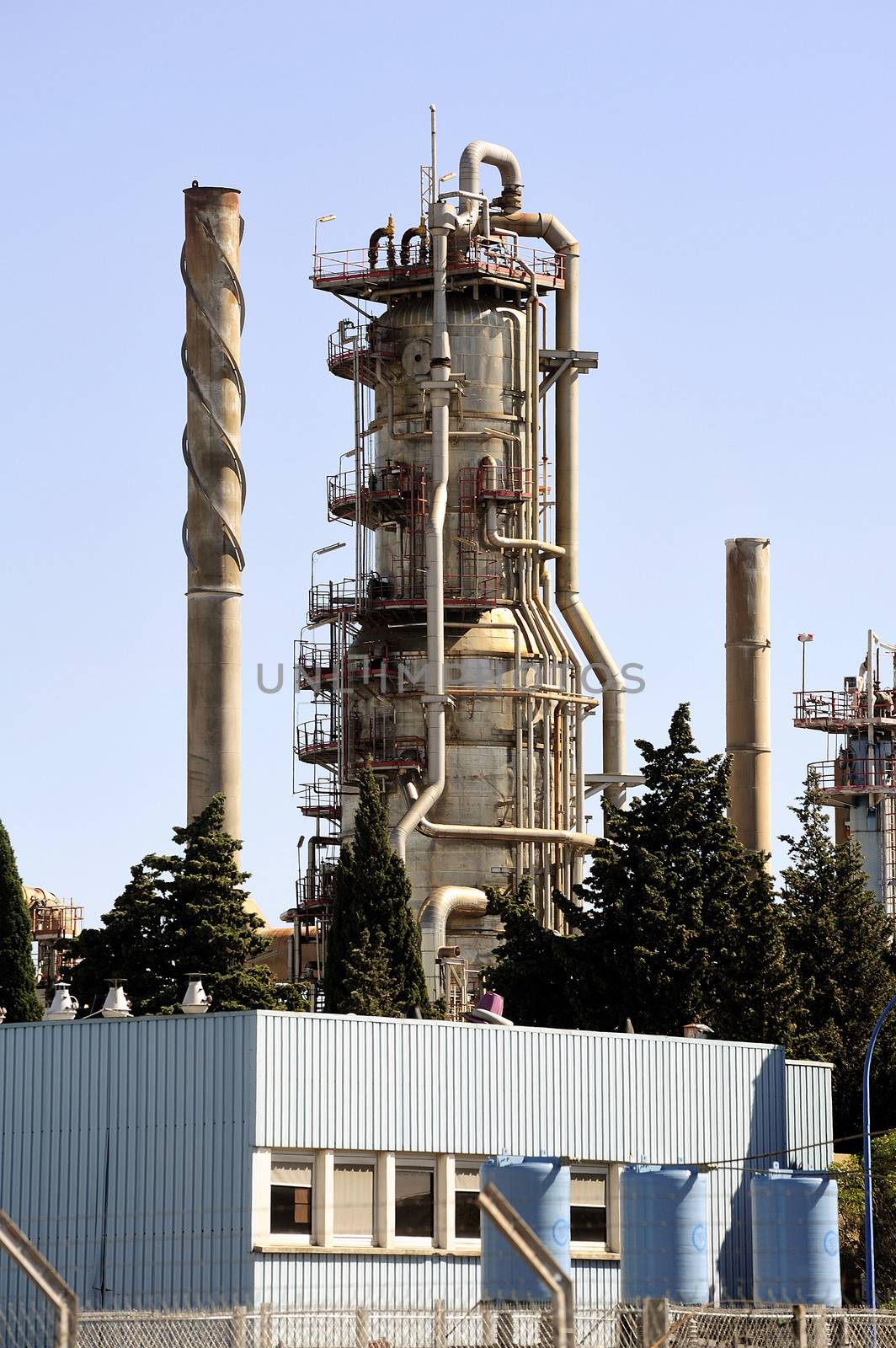 French oil refinery in Fos on sea beside Marseille.