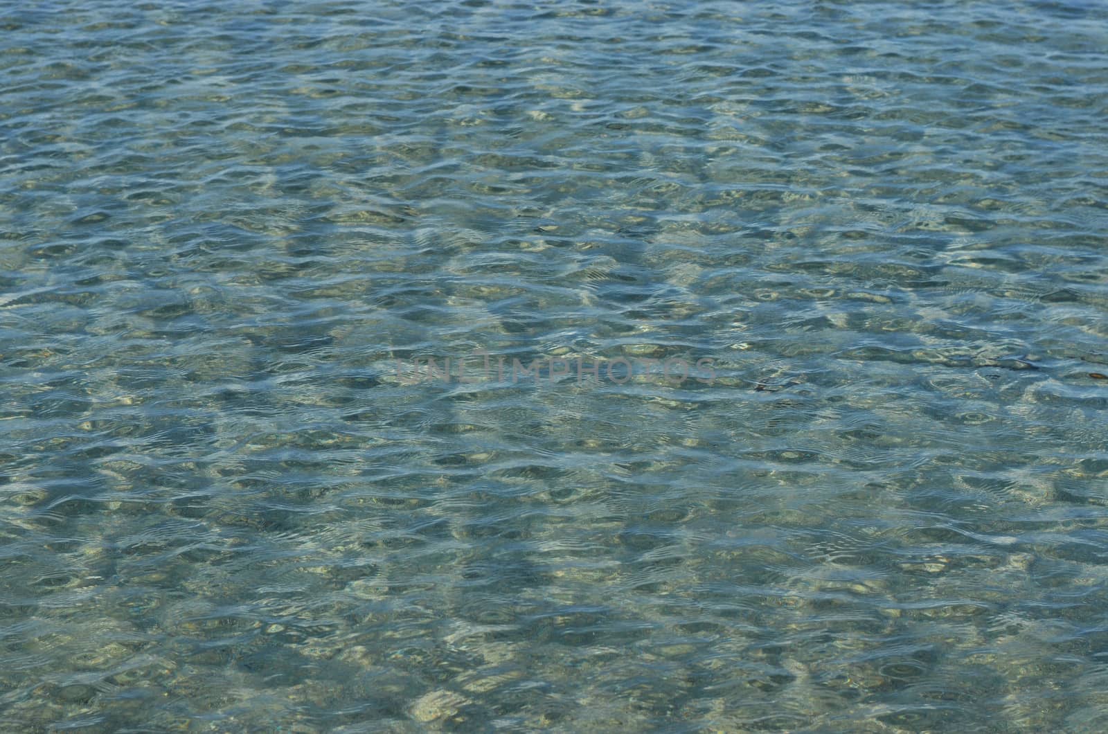 Blue clear sea surface with ripples

