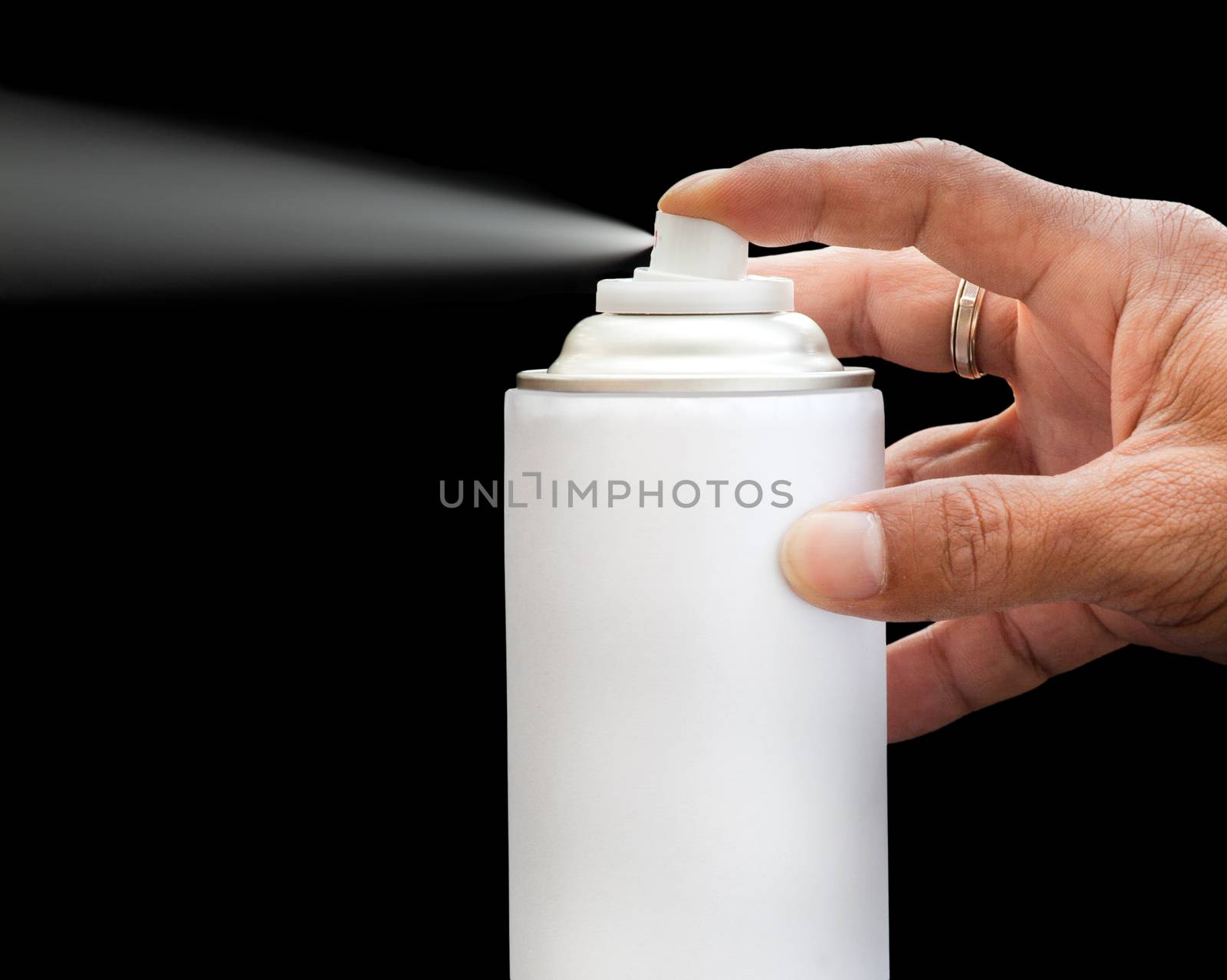 hand and spray bottle isolated black color by khunaspix