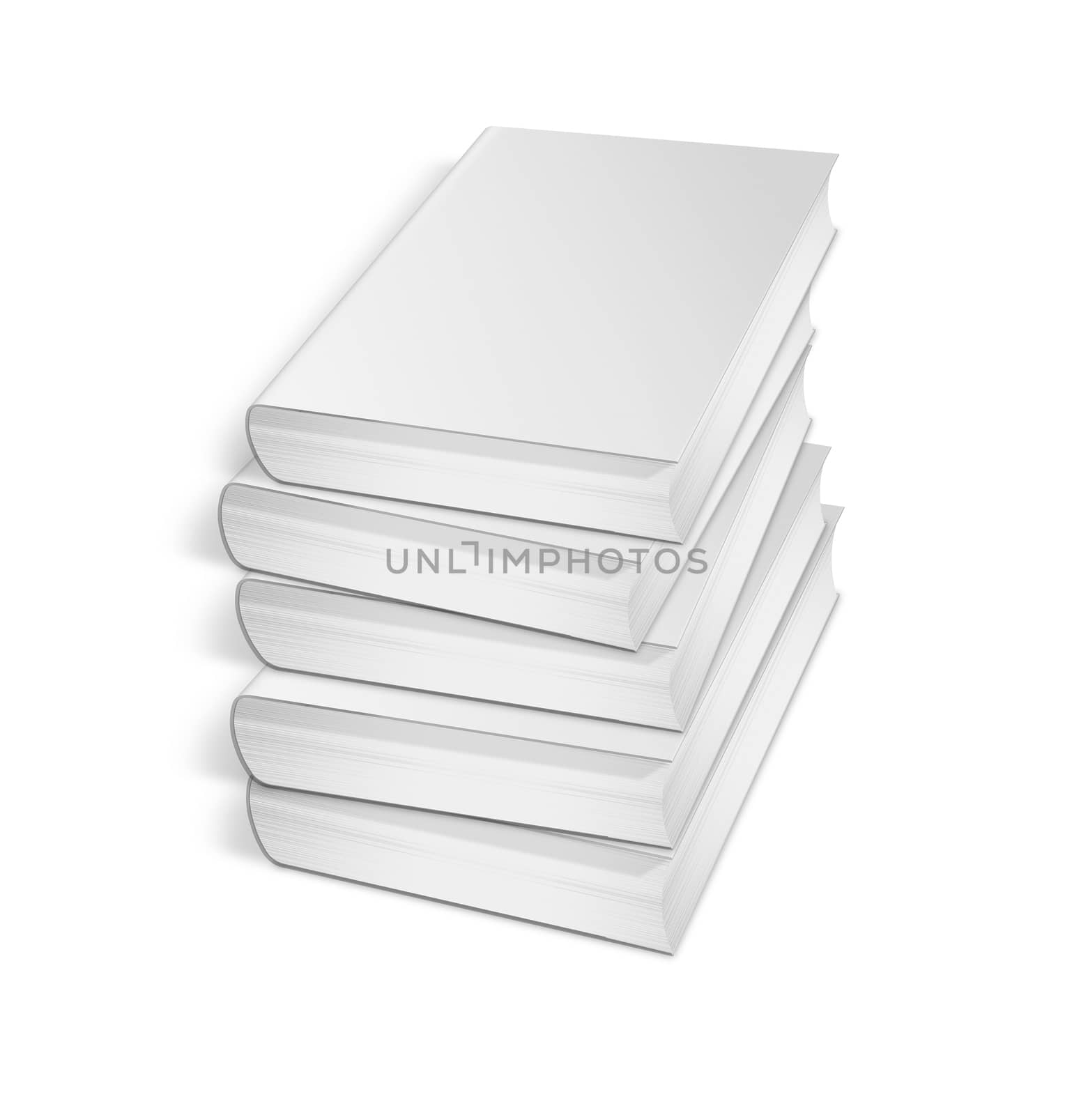 collection of various blank white books on white background by Zhukow