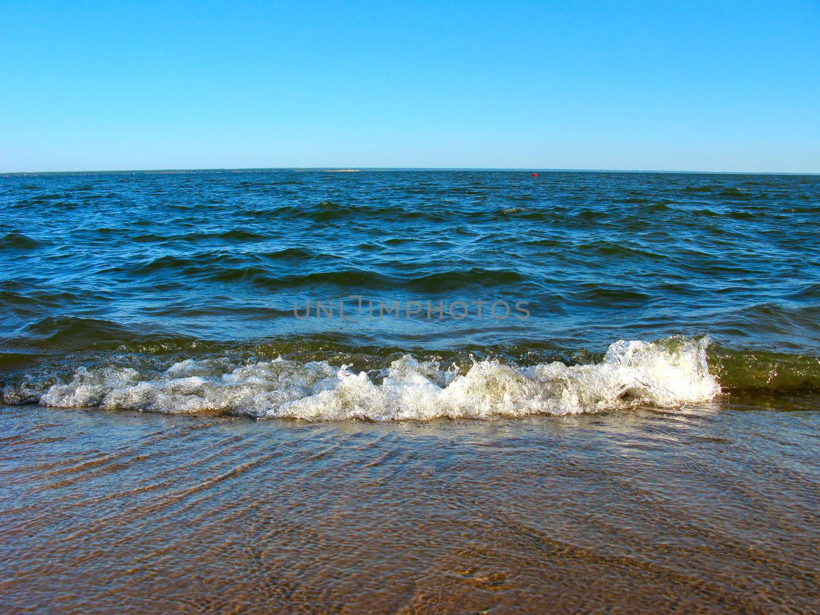 seaside landscape with coming waves