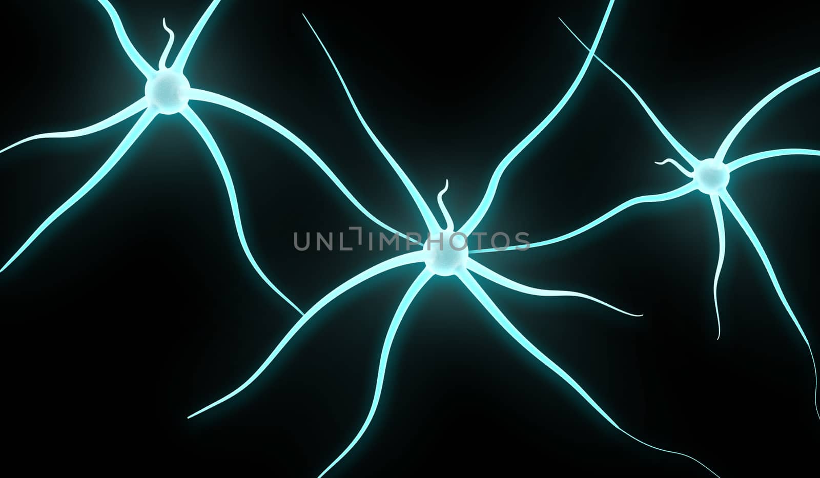 digital illustration of a neuron in colour background