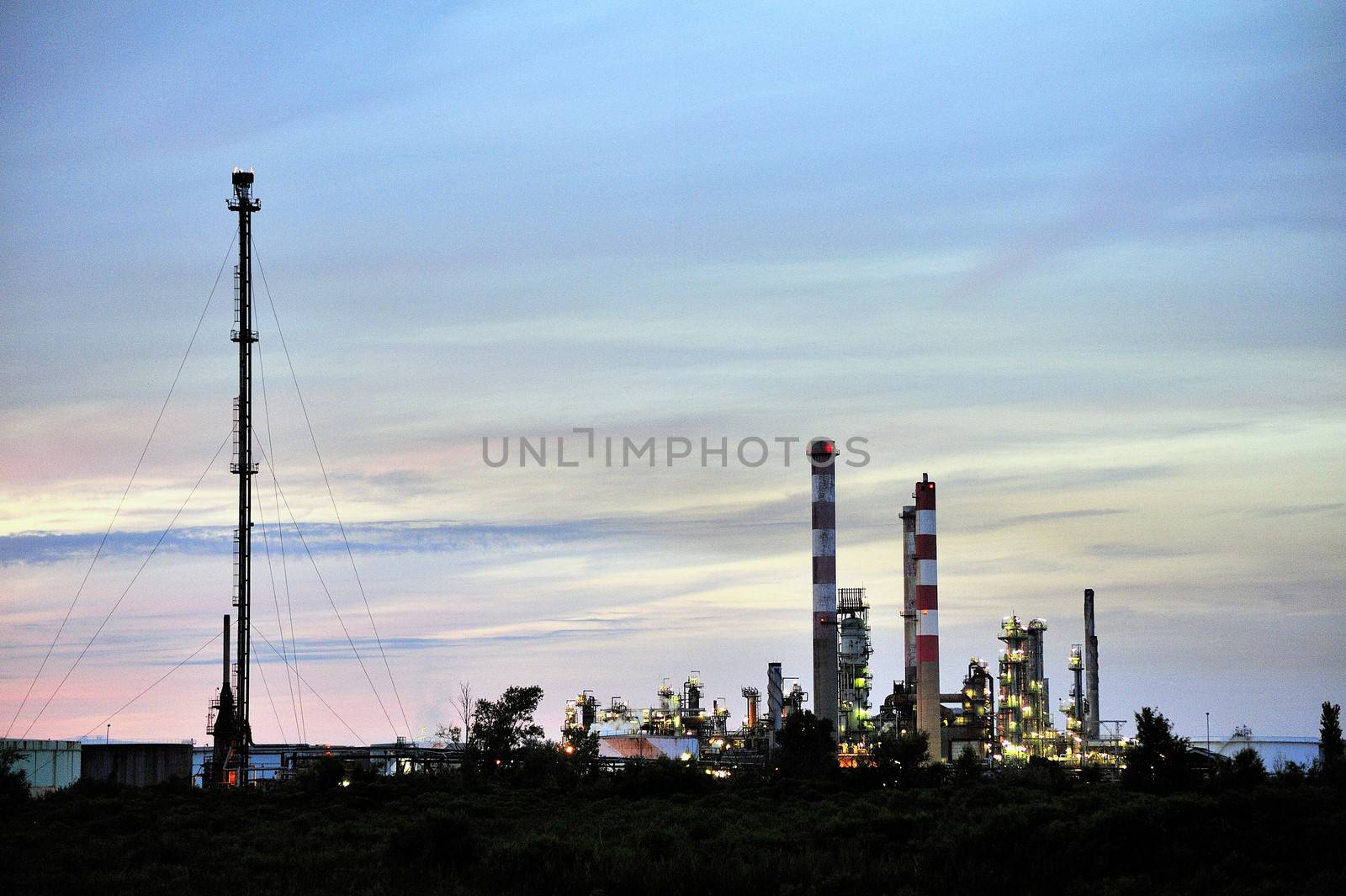 French oil refinery in Fos on sea beside Marseille.