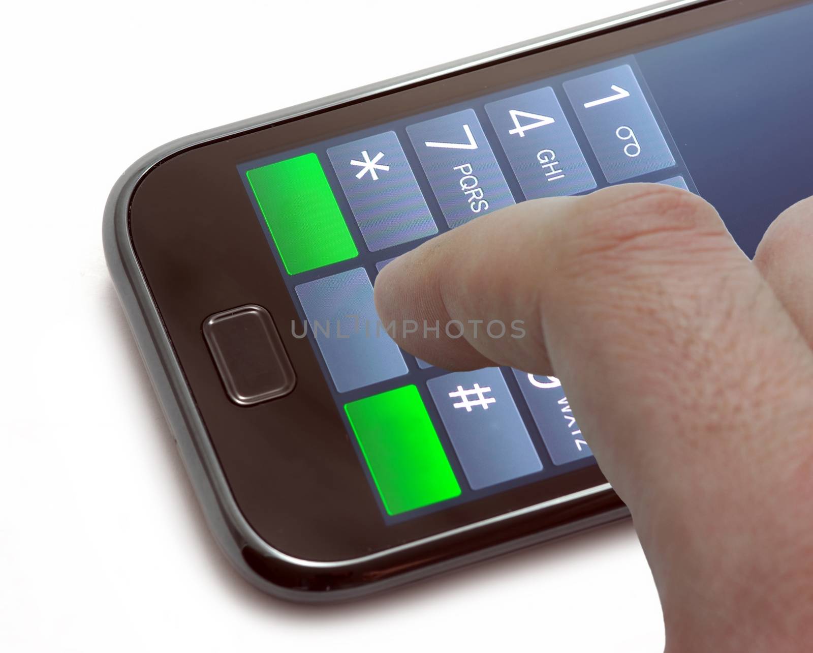 Dialing a number on a touch screen phone