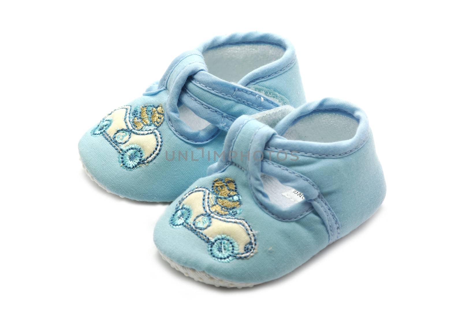 Summer shoe for newborn baby on white