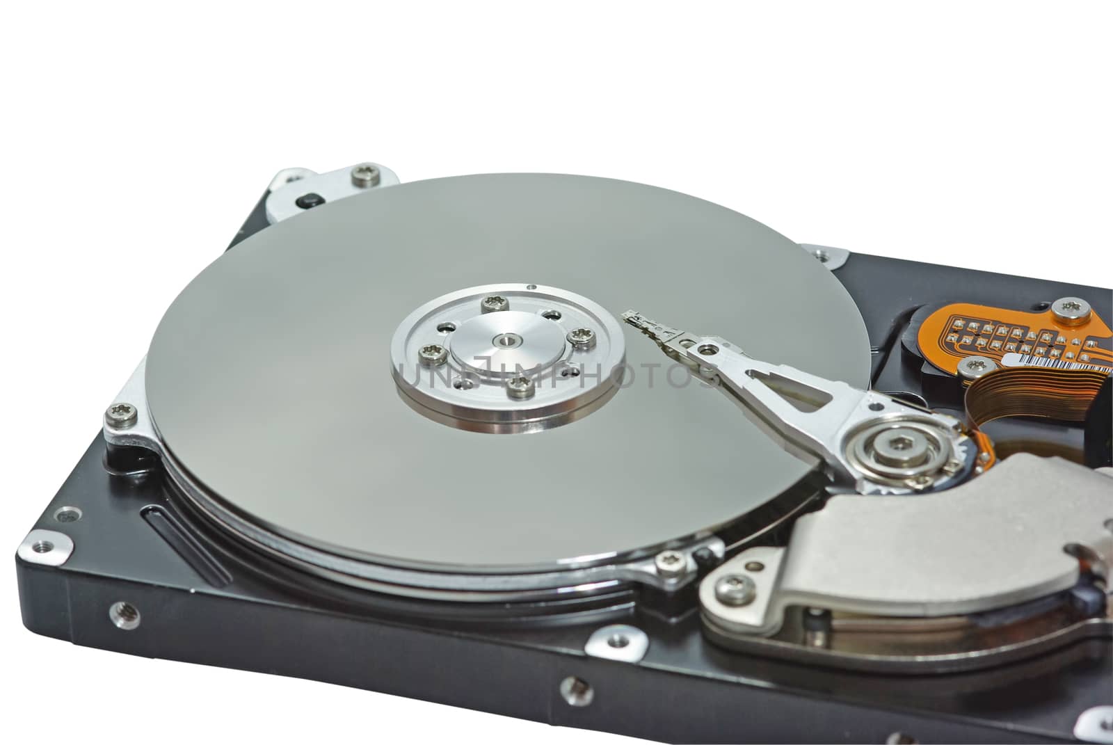 Close up image of a hard disk