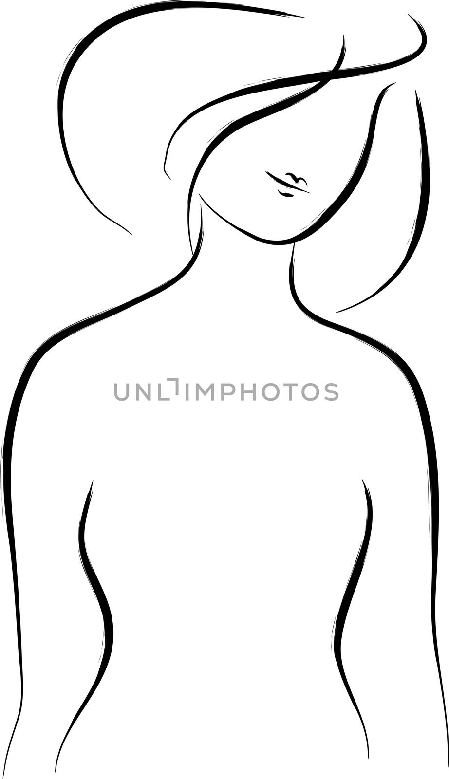 Abstract woman silhouette over white