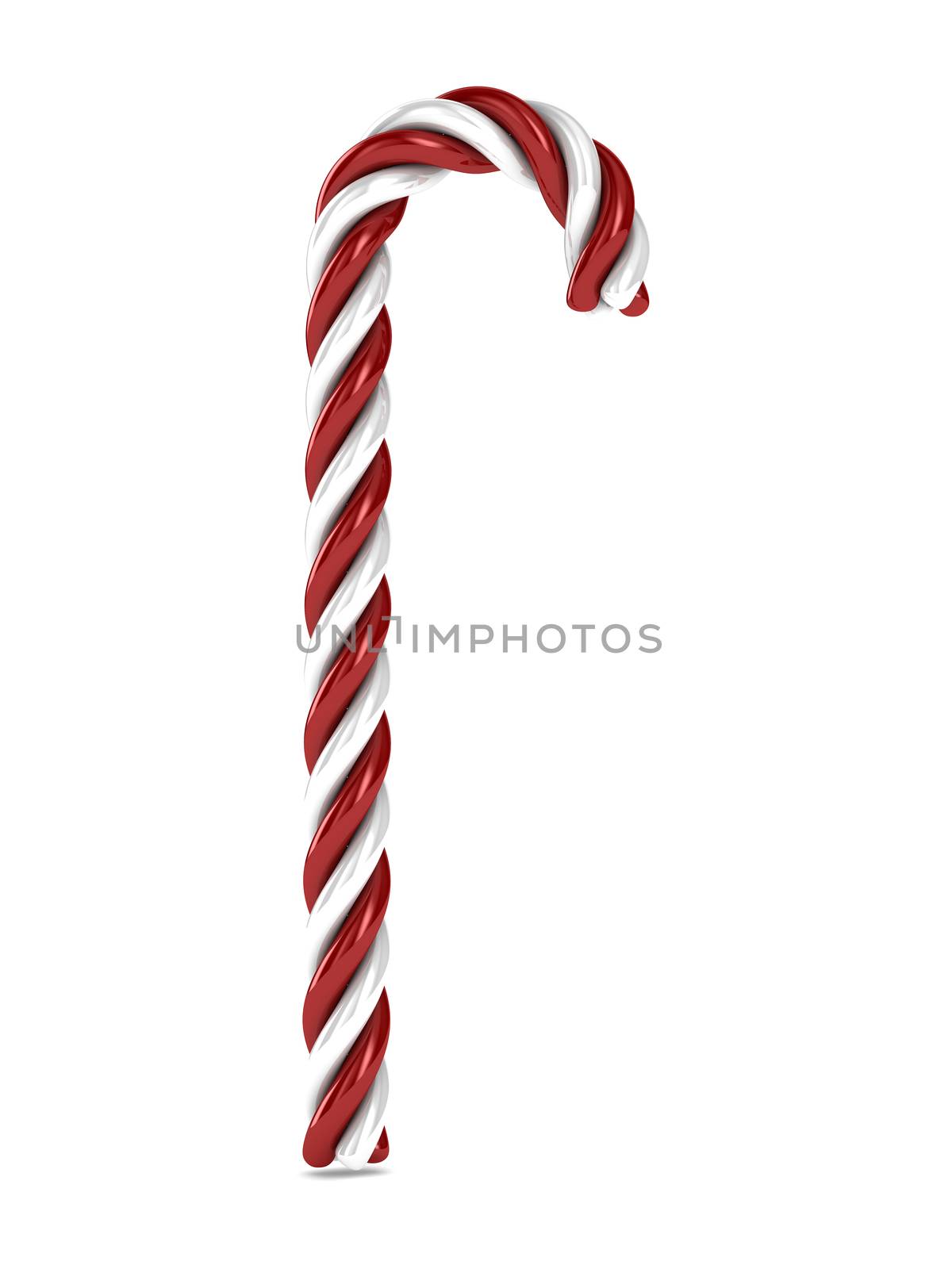 Christmas candy on white background. Isolated 3d image