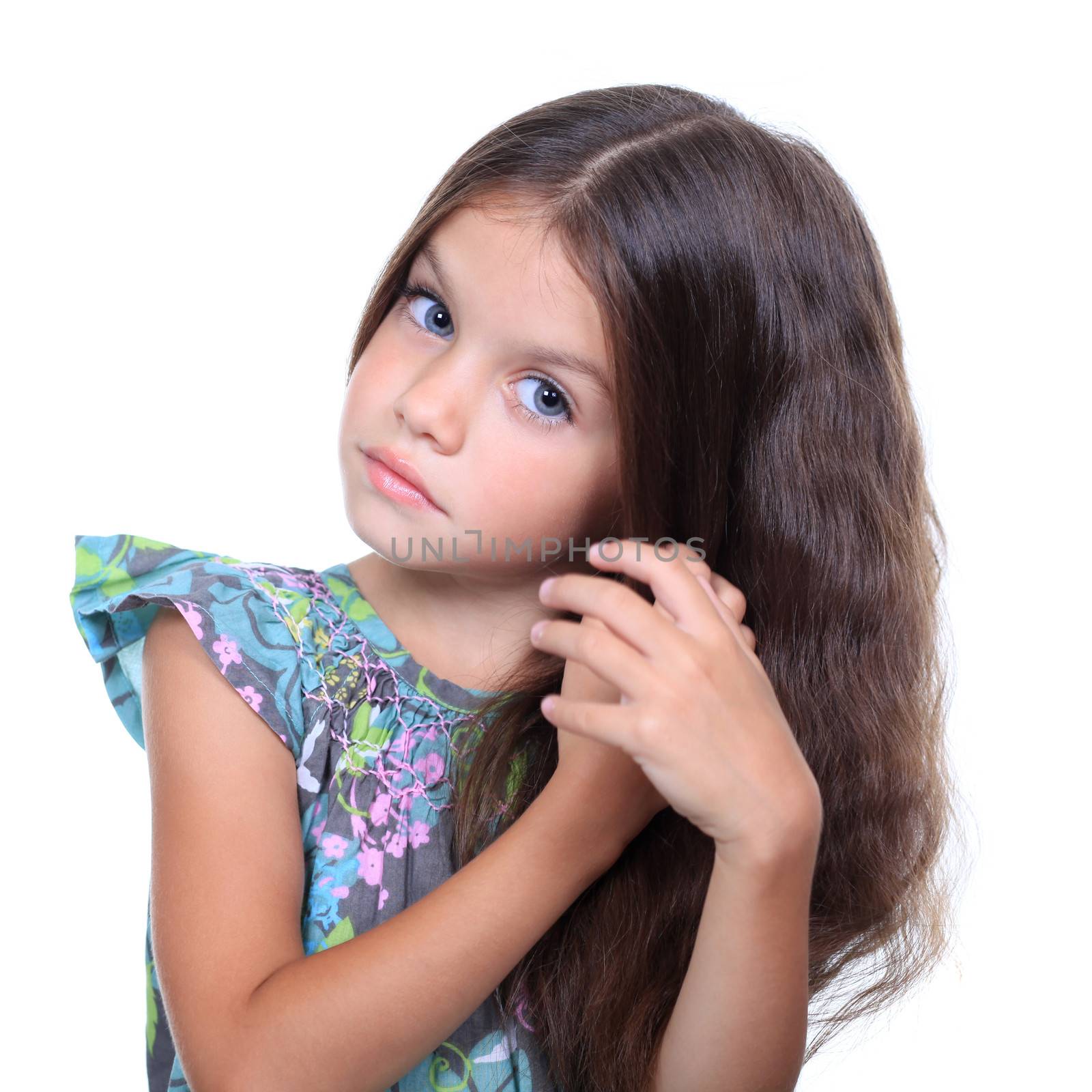 Closeup portrait of pretty little girl