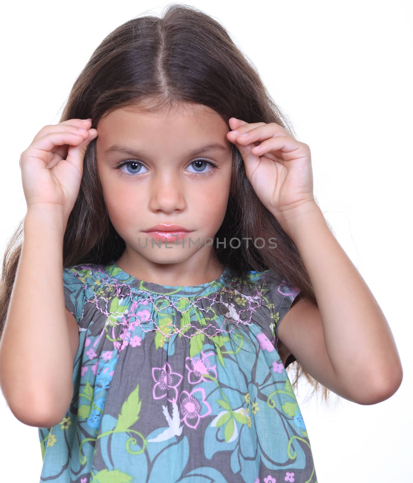 Closeup portrait of pretty little girl