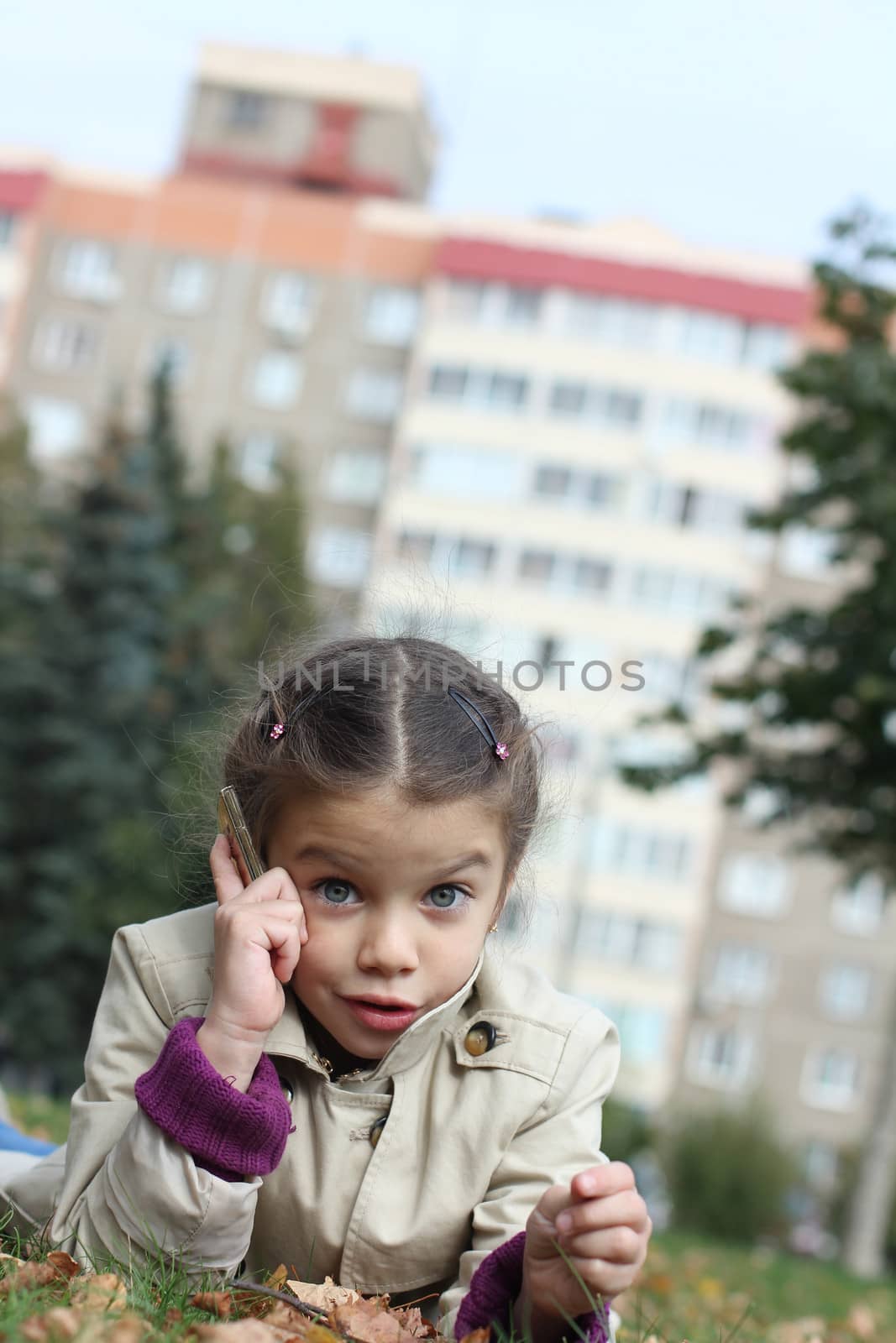 beautiful girl talking on cell phone