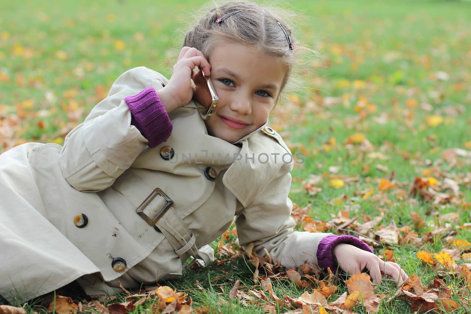 beautiful girl talking on cell phone