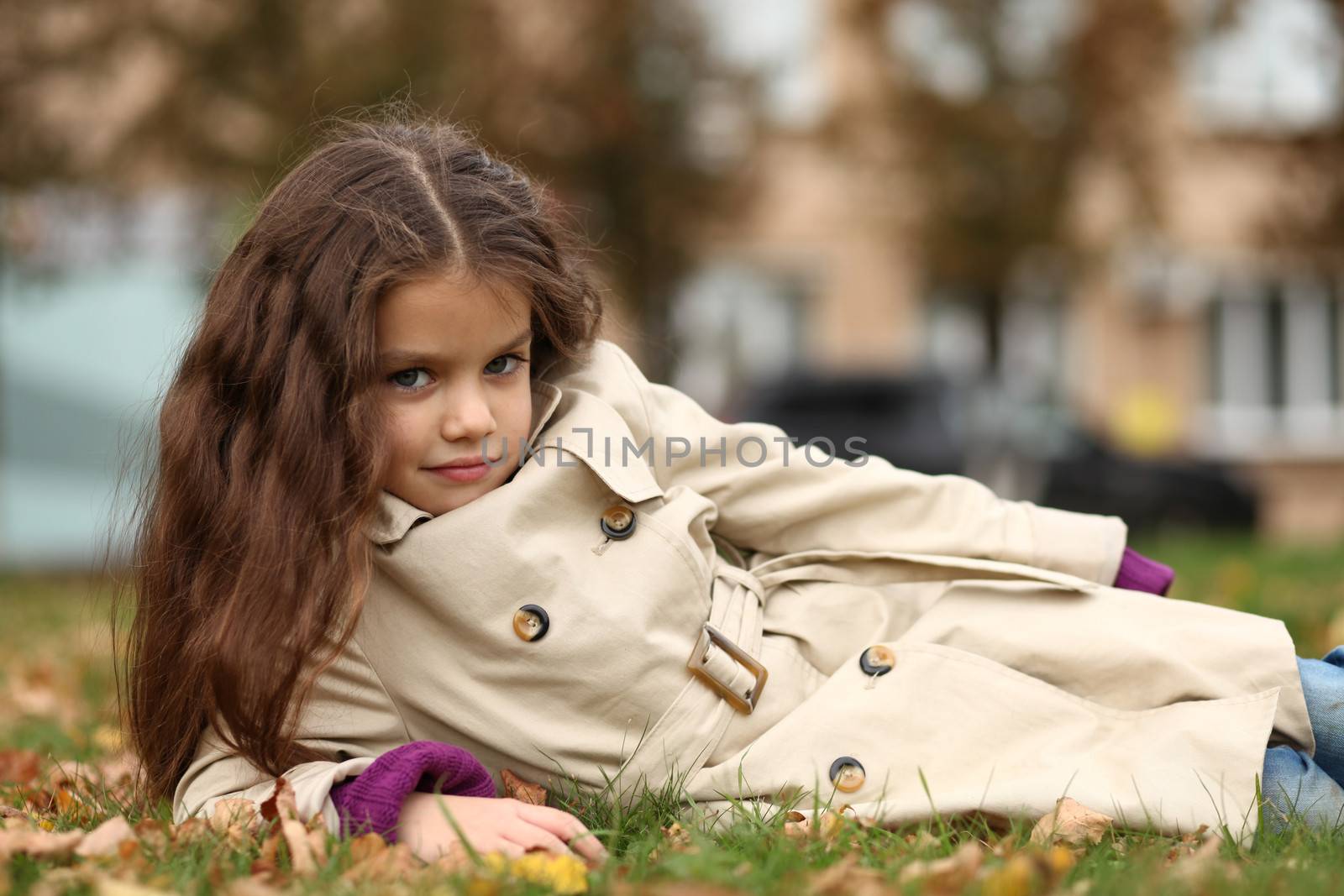 little girl in the autumn park by andersonrise