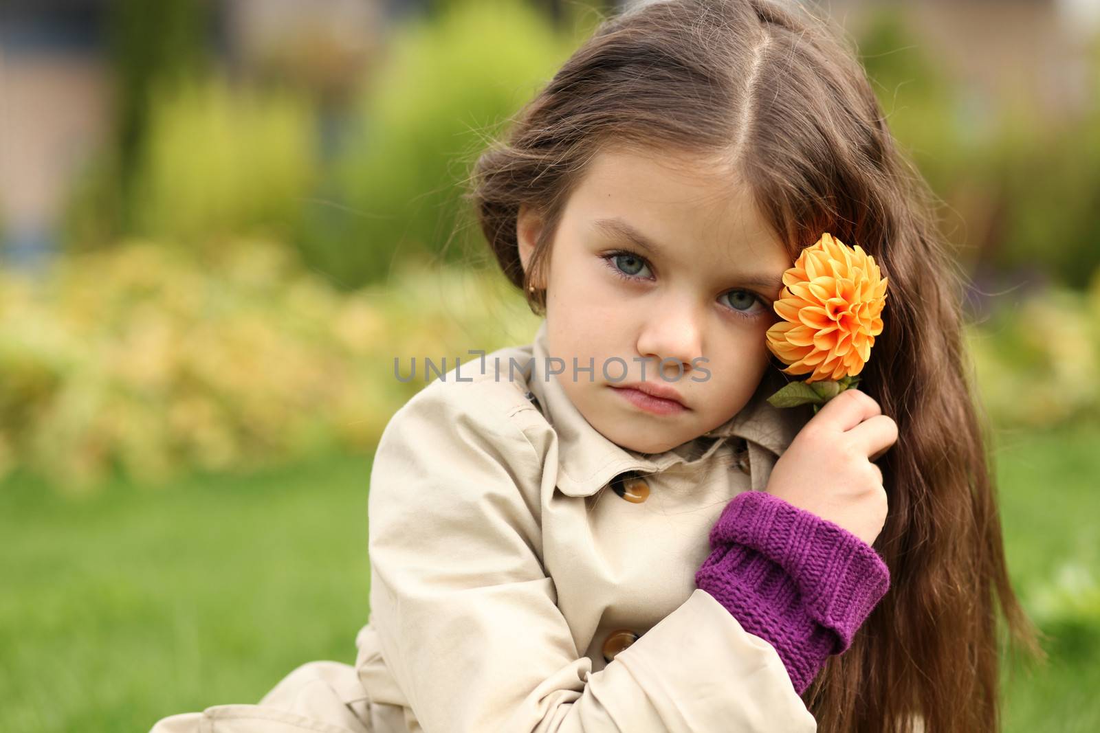 little girl in the autumn park by andersonrise