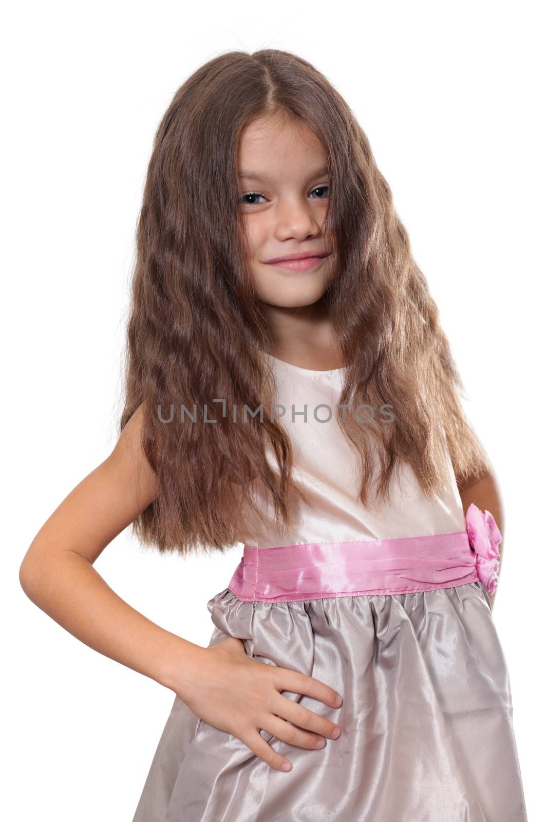 portrait of a little girl in the studio