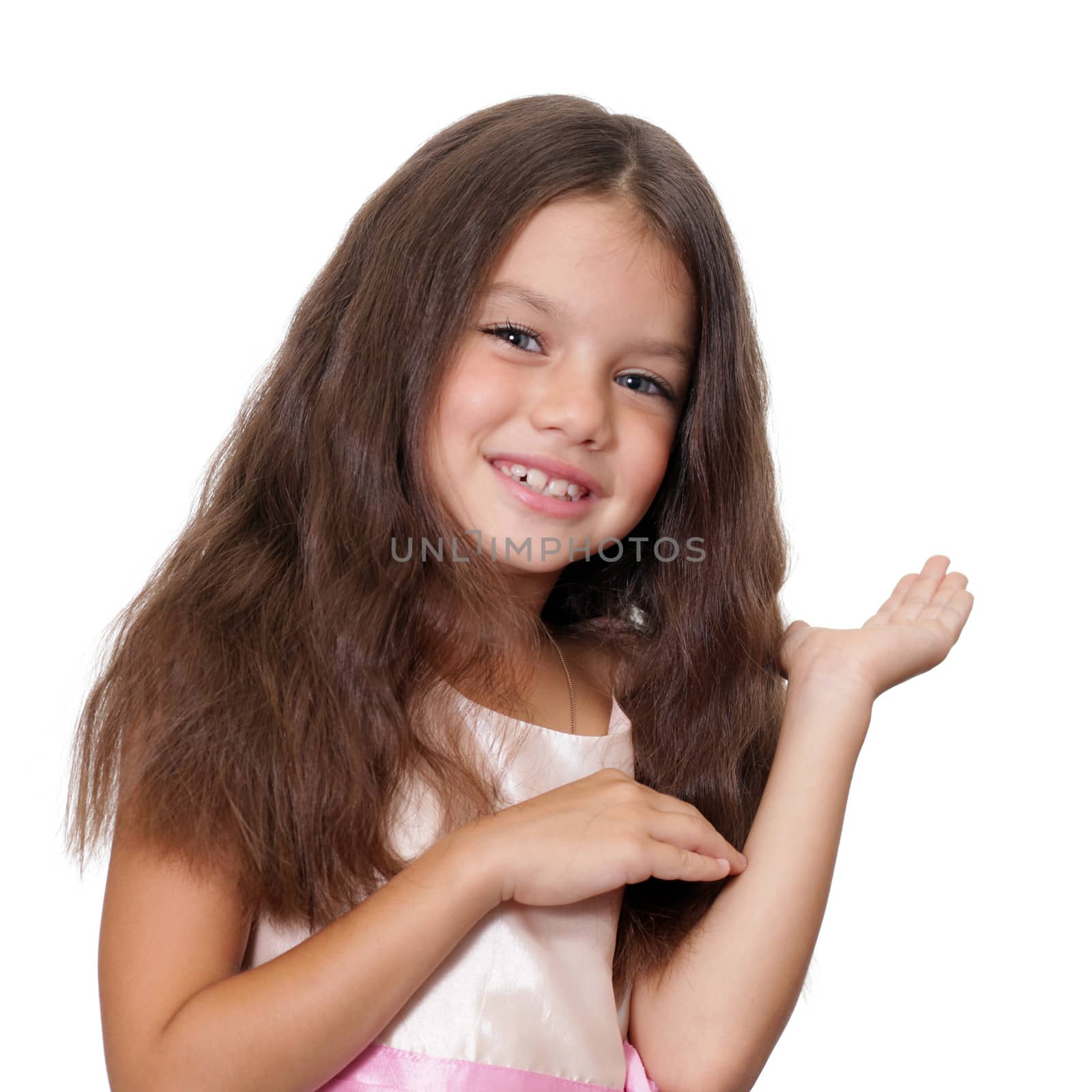 Closeup portrait of pretty little girl