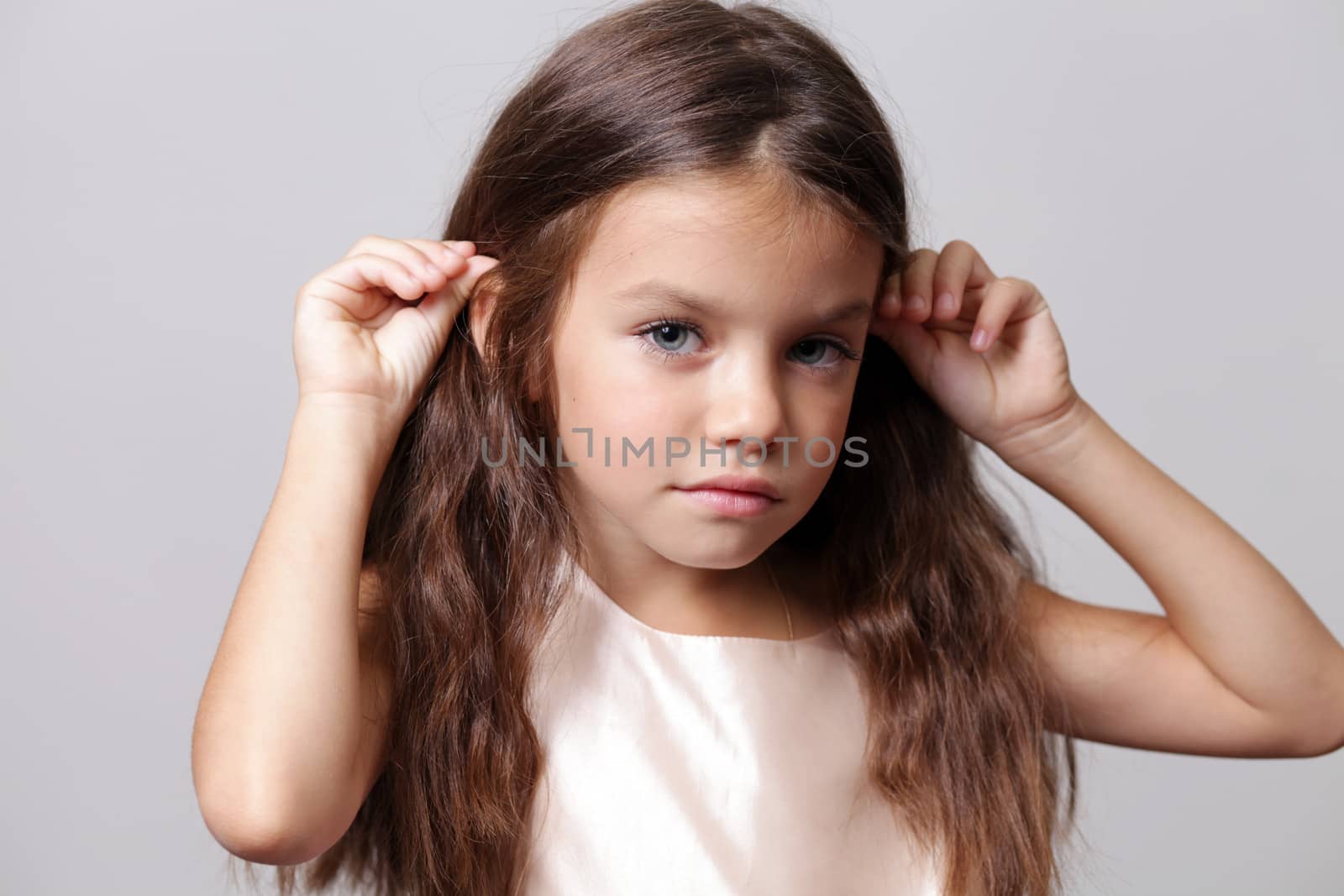 Closeup portrait of pretty little girl by andersonrise