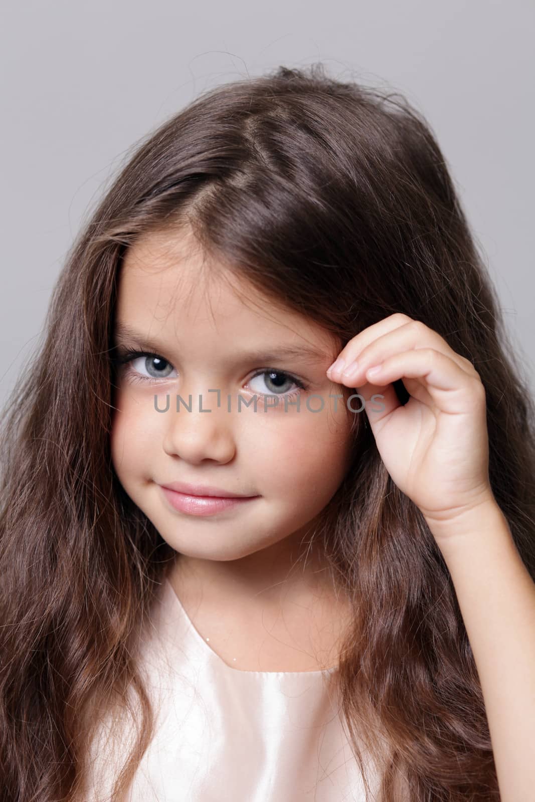 Closeup portrait of pretty little girl